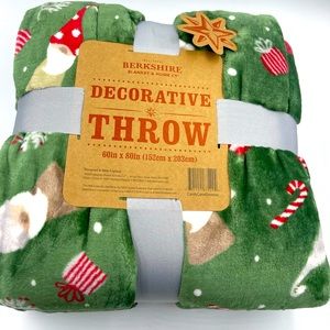 Berkshire Decorative Throw Candy Cane Gnomes NWT